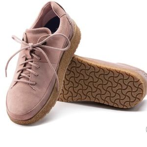 Birkenstock Honnef Shoes Low Pink Suede Nubuck Euro Size 38 = US Narrow Lace EUC